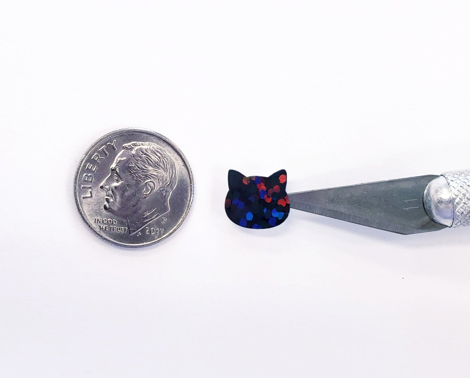 Black Cat Mini Stickies, set of 187 tiny sparkly Halloween cat stickers.