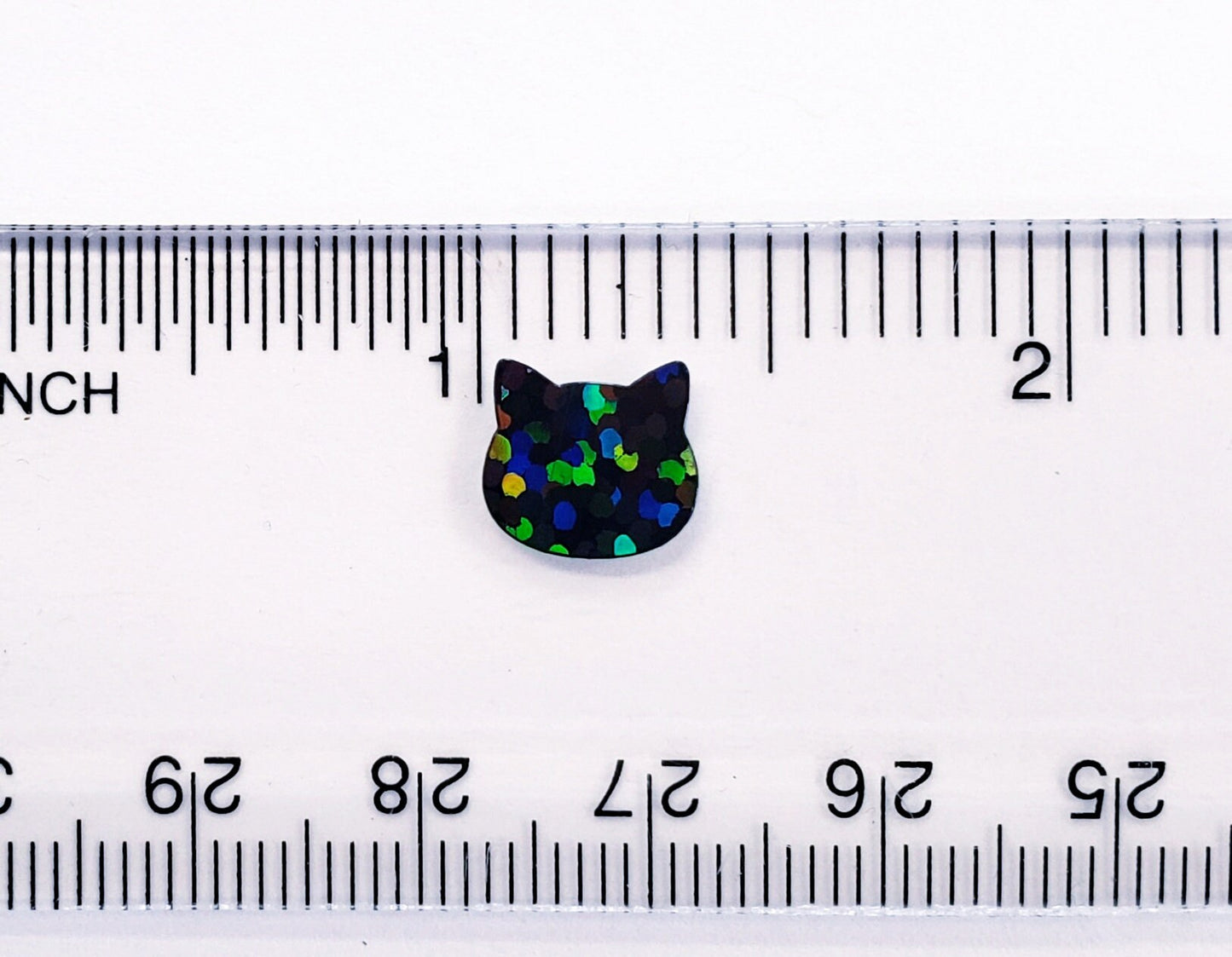 Black Cat Mini Stickies, set of 187 tiny sparkly Halloween cat stickers.