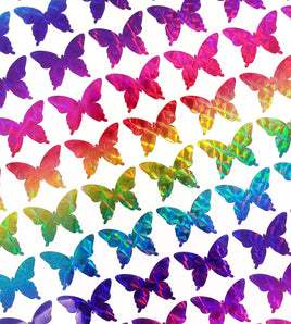 Rainbow Butterfly Stickers, set of 25, 50, 100 or 200 sparkly rainbow vinyl butterflies, stickers for planners, envelopes and journals.