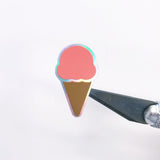 Ice Cream Cones Sticker Sheet, Set of 60 Rainbow Pastel Vinyl Decals for Party Invitations, Envelopes, and Planners.