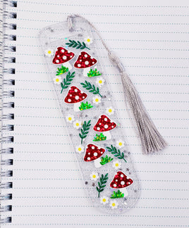 Mushroom Bookmark, gift for book lovers, teachers and students. Woodland cottage core theme acrylic bookmark with tassel