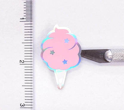 Cotton Candy Stickers - Set of 20 Small Vinyl Decals in Pretty Pink Pastel, White, and Silver. Unicorn Birthday Party Invitation Stickers.