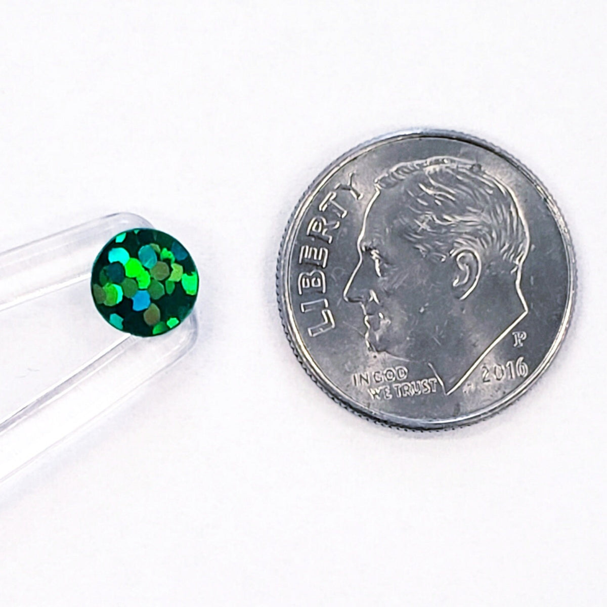 Small Green Dot Sticker Sheet, set of 368 sparkly dots, vinyl stickers for journals, ornaments and crafts. One quarter inch dark green dots.