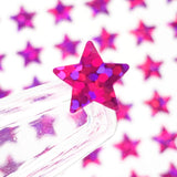 Hot Pink Stars Sticker Sheet, set of 192 magenta pink star vinyl decals, decorative stickers for ornaments, scrapbook pages and crafts.