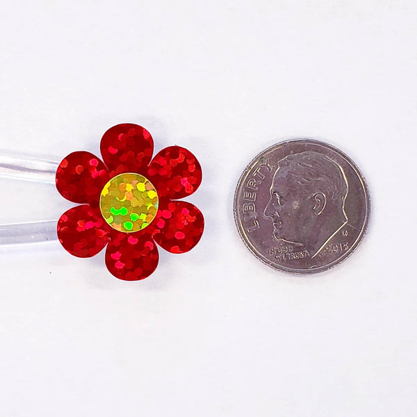 Red Daisy Stickers