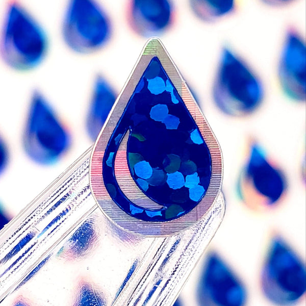 Dark Blue Water Drop Stickers