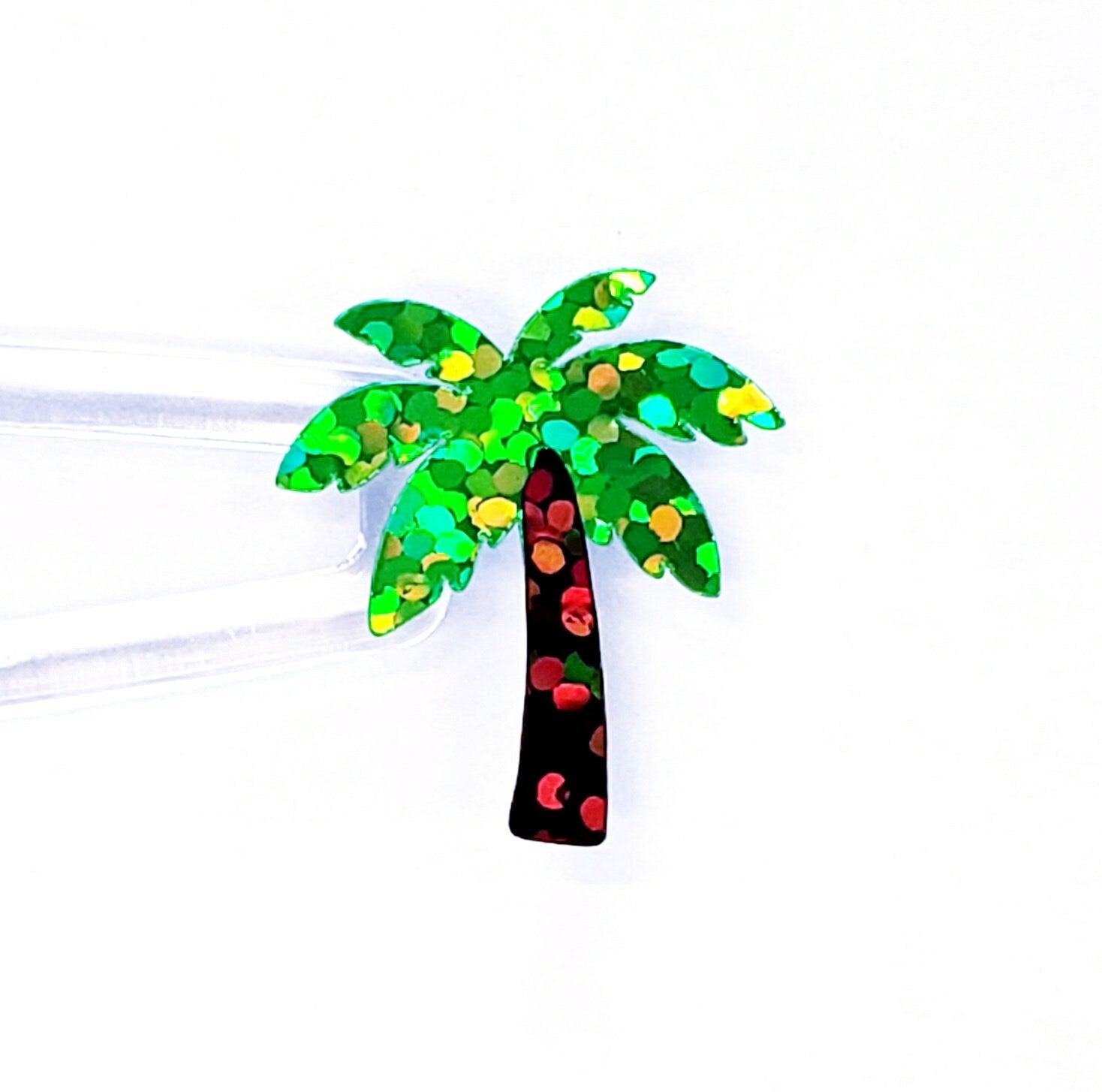 Tropical Palm Tree Stickers - Sparkly Set of 25 for Drink Cups, Invitations