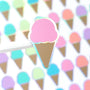 Ice Cream Cones Sticker Sheet, Set of 60 Rainbow Pastel Vinyl Decals for Party Invitations, Envelopes, and Planners.