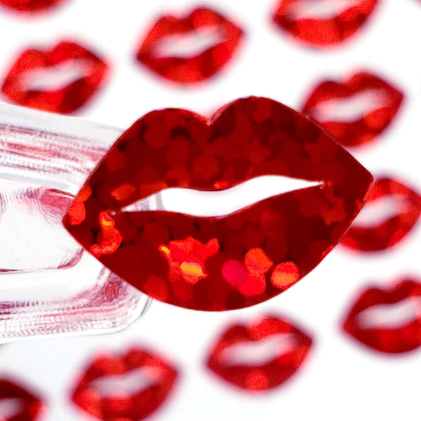 Sparkly Red Lips Stickers