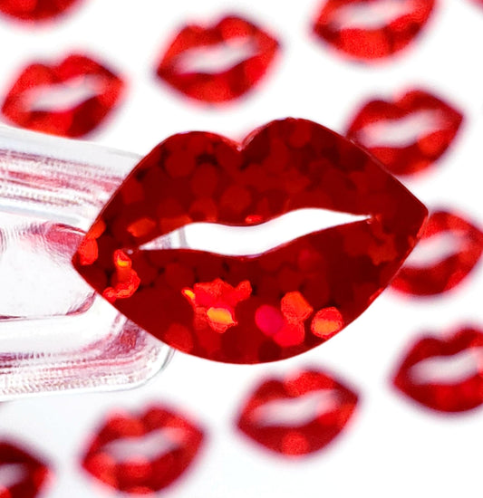 Sparkly Red Lips Stickers