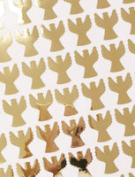 
              Gold Angel Stickers - Set of 50 or 100 Mirror Gold Chrome Vinyl Decals for Invitations, Memorial Cards, Envelopes, and Journals
            