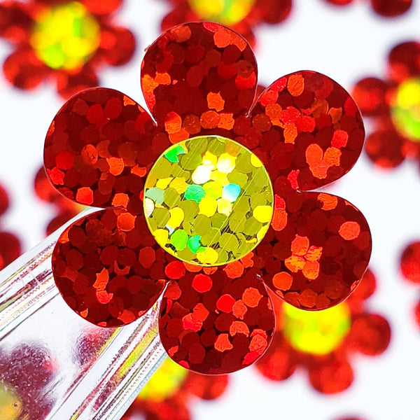 Red Daisy Stickers