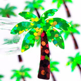 Tropical Palm Tree Stickers - Sparkly Set of 25 for Drink Cups, Invitations