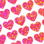 Pink Hearts Sticker Sheet. Set of 104 sparkly vinyl heart decals for planners, notebooks, journals, charts and crafts. Half inch hearts.