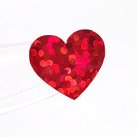 
              Red Hearts Sticker Sheet. Set of 104 sparkly vinyl heart decals for planners, notebooks, journals, charts and crafts. Red half inch hearts.
            