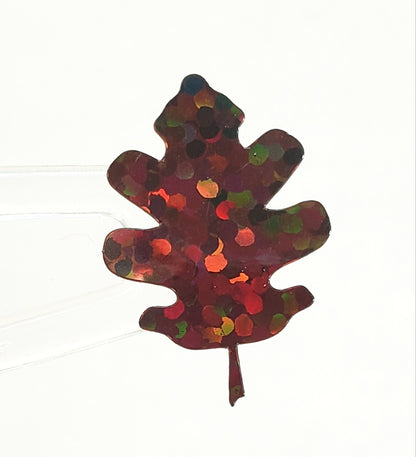 Brown Oak Leaves Sticker Sheet, set of 60 vinyl decals for Autumn weddings, daily journals, scrapbook pages and fall craft projects.