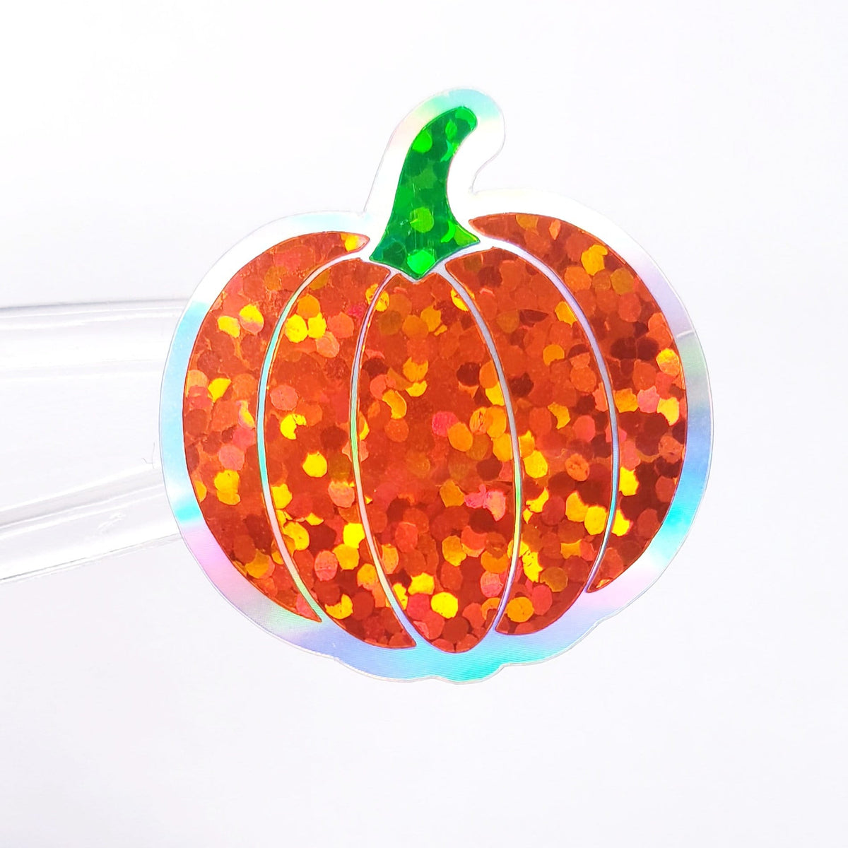 Small Pumpkins Sticker Sheet, set of 24 sparkly orange pumpkin vinyl decals, back to school decorations, teacher stickers, Halloween decor.