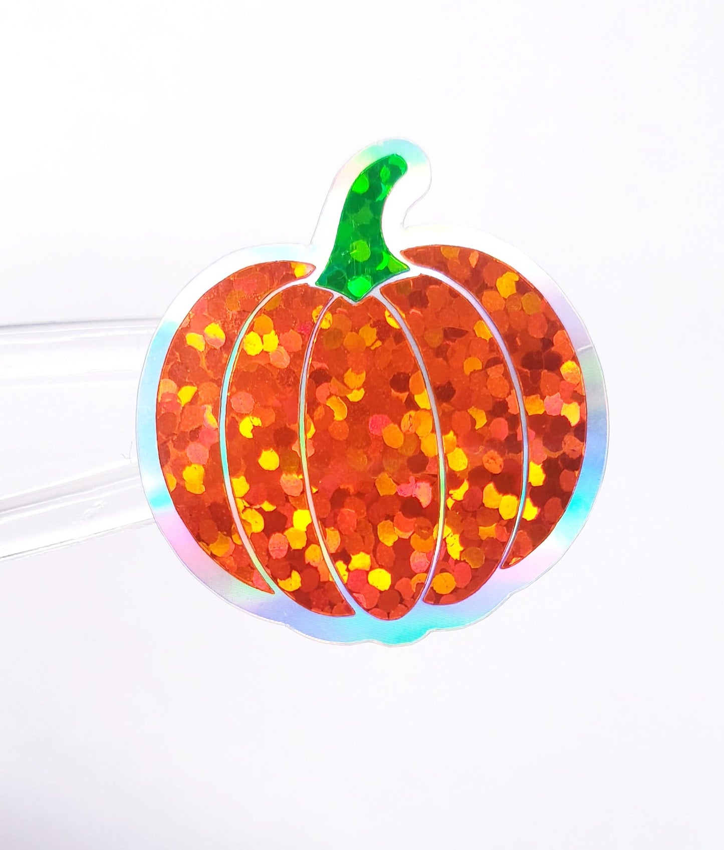 Small Pumpkins Sticker Sheet, set of 24 sparkly orange pumpkin vinyl decals, back to school decorations, teacher stickers, Halloween decor.