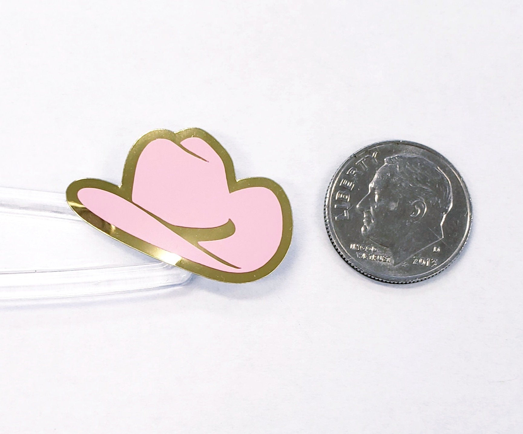 Pink Cowboy Hats Sticker Sheet, set of 32 pink and gold hat stickers for bachelorette parties, journals, country music concerts and shows.