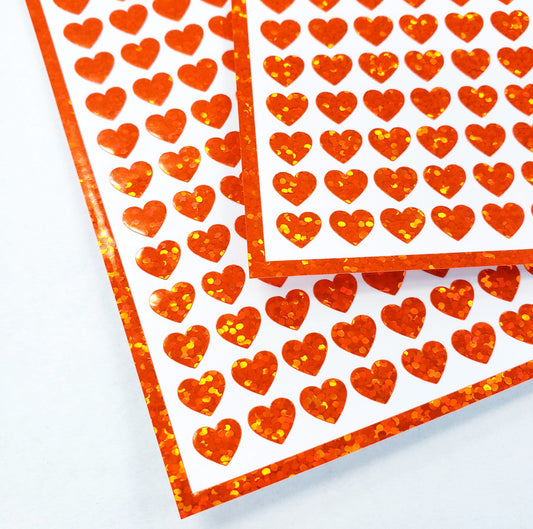Orange Hearts Sticker Sheet