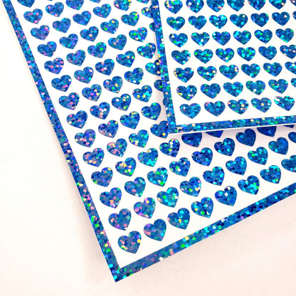 Small Light Blue Hearts Stickers