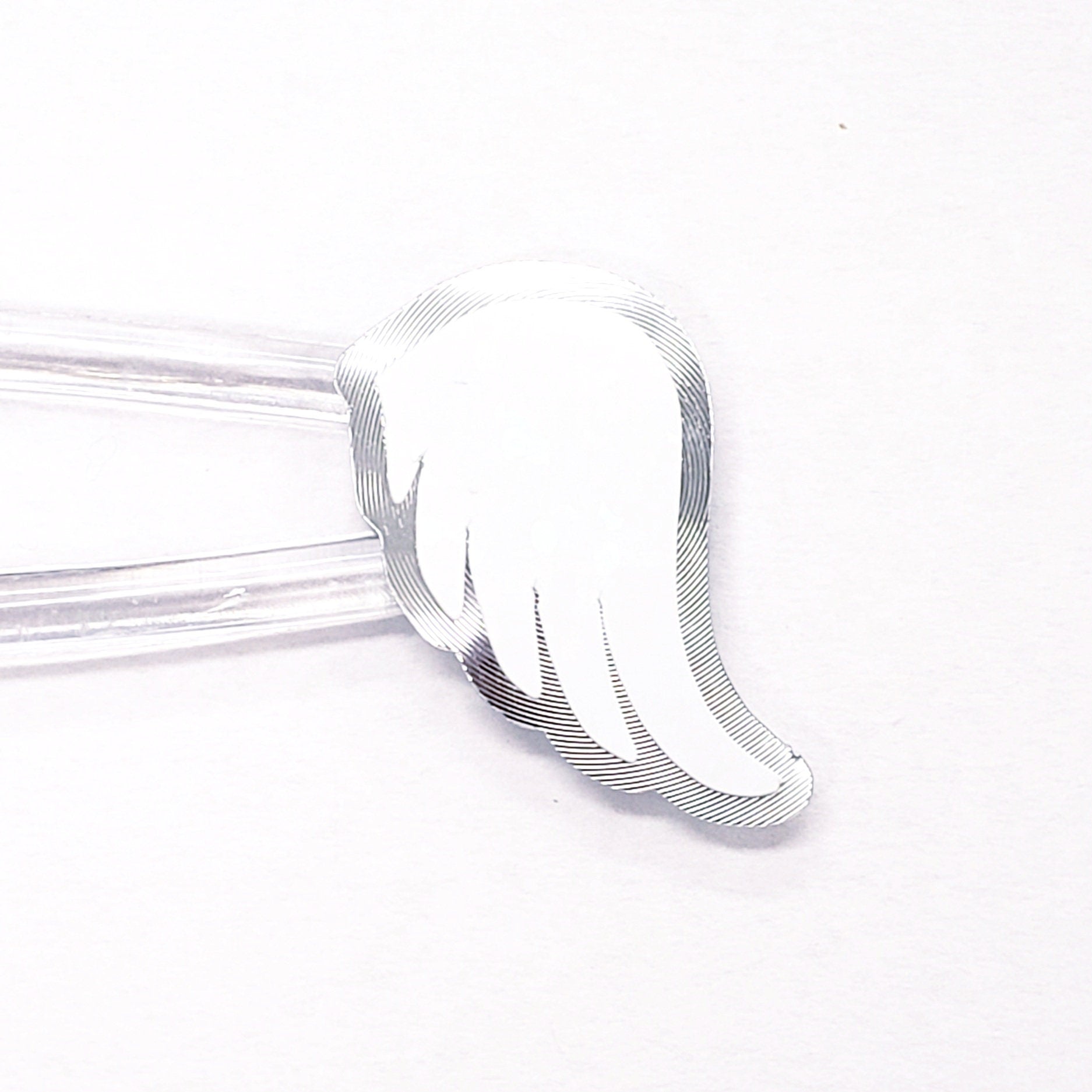 Angel Wing Stickers, set of 42 white and silver wing stickers for invitations, envelopes, notecards, planners, journals and crafts.
