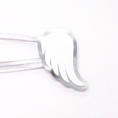 Angel Wing Stickers, set of 42 white and silver wing stickers for invitations, envelopes, notecards, planners, journals and crafts.