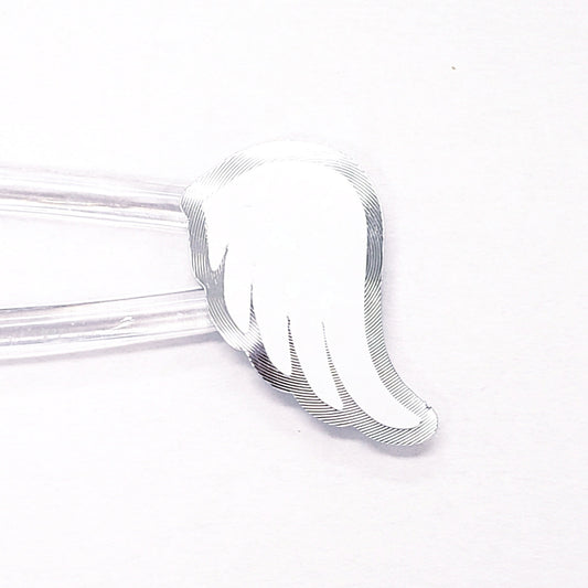 Angel Wing Stickers, set of 42 white and silver wing stickers for invitations, envelopes, notecards, planners, journals and crafts.