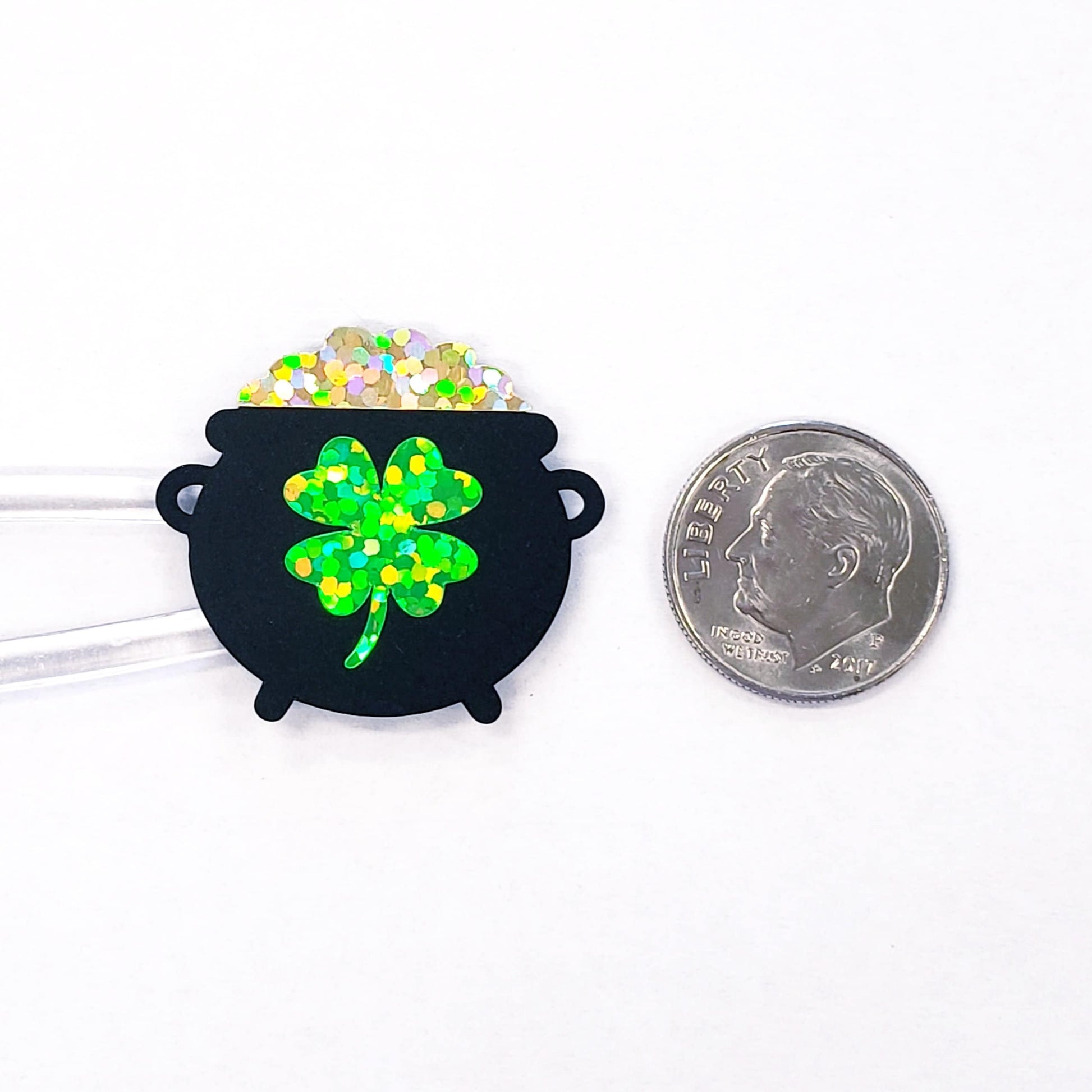 Pot of Gold Stickers, set of 24 St. Patrick's Day vinyl glitter stickers for calendars, planners, party invitations and paper craft projects