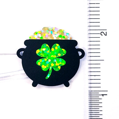 Pot of Gold Stickers, set of 24 St. Patrick's Day vinyl glitter stickers for calendars, planners, party invitations and paper craft projects