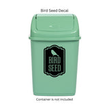 Bird Seed Decal, computer cut vinyl decal, bird seed container label, wild bird feeder seed decal, pantry labels, organized home, DECAL ONLY