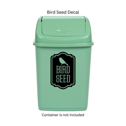 Bird Seed Decal, computer cut vinyl decal, bird seed container label, wild bird feeder seed decal, pantry labels, organized home, DECAL ONLY