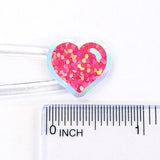 Neon Rainbow Colors Heart Stickers, set of 60