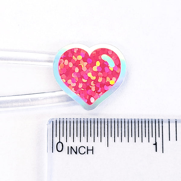 Neon Rainbow Colors Heart Stickers, set of 60