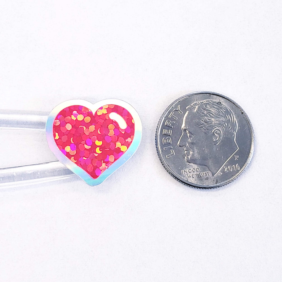 Neon Rainbow Colors Heart Stickers, set of 60
