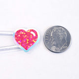 Neon Rainbow Colors Heart Stickers, set of 60