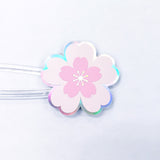 20 Holographic Cherry Blossom Stickers, Pink Sakura Flower Decals, Spring Crafts, Wedding Envelope Seals, Mother's Day Gift, peel and stick