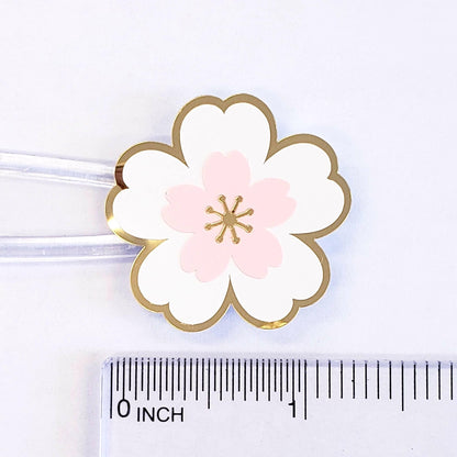 Set of 20 White Pink and Gold Cherry Blossom Stickers, Sakura Flower Decals, Spring Crafts, Wedding Envelope Seals, Mother's Day Gift.