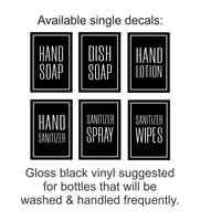 
              DECAL SETS: Soaps, Sanitizers, Lotion, Sugars & Syrup
            