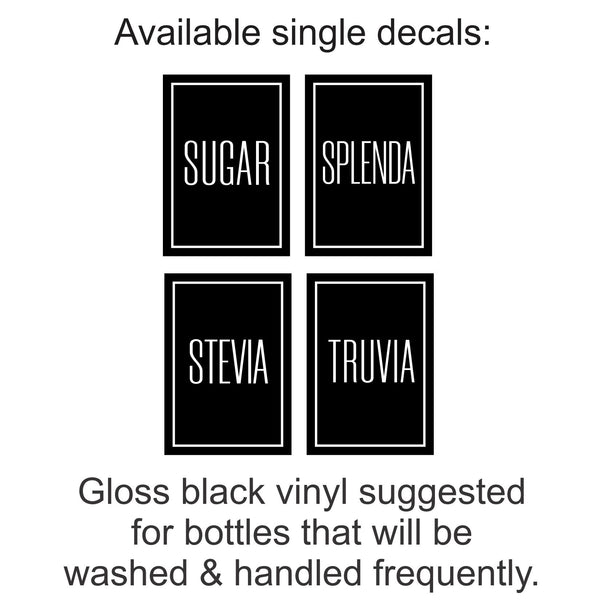 DECAL SETS: Soaps, Sanitizers, Lotion, Sugars & Syrup